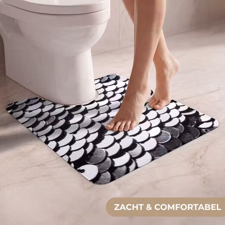 WC Mat - Pailletten - Zilver - Patroon — 5