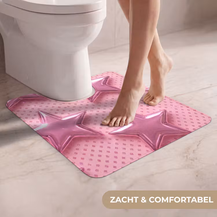 WC Mat - Sterren - Roze - Abstract — 5