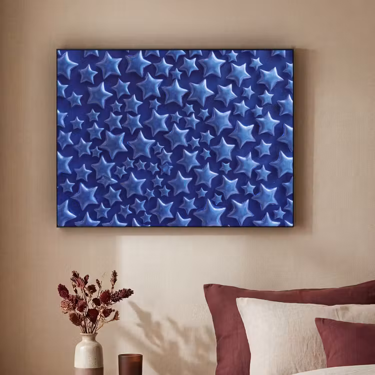 Art frame - Blauwe sterren patroon — 3