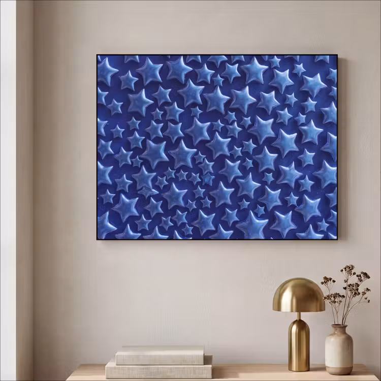 Art frame - Blauwe sterren patroon — 5