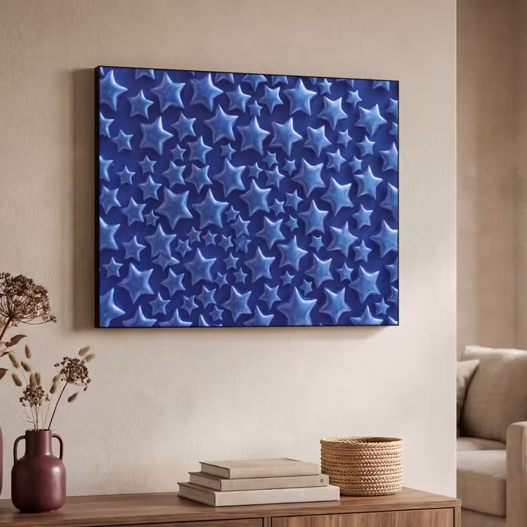 Art frame - Blauwe sterren patroon — 7