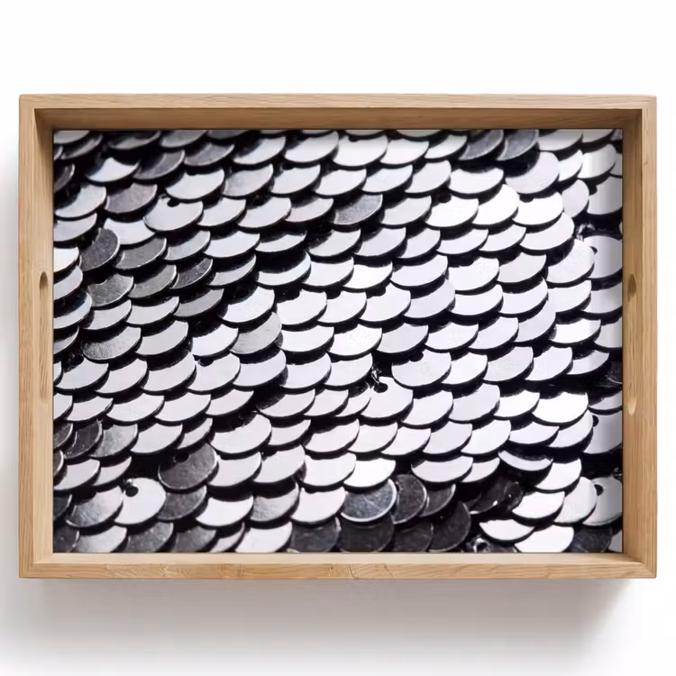 Dienblad - Pailletten - Zilver - Patroon — 1