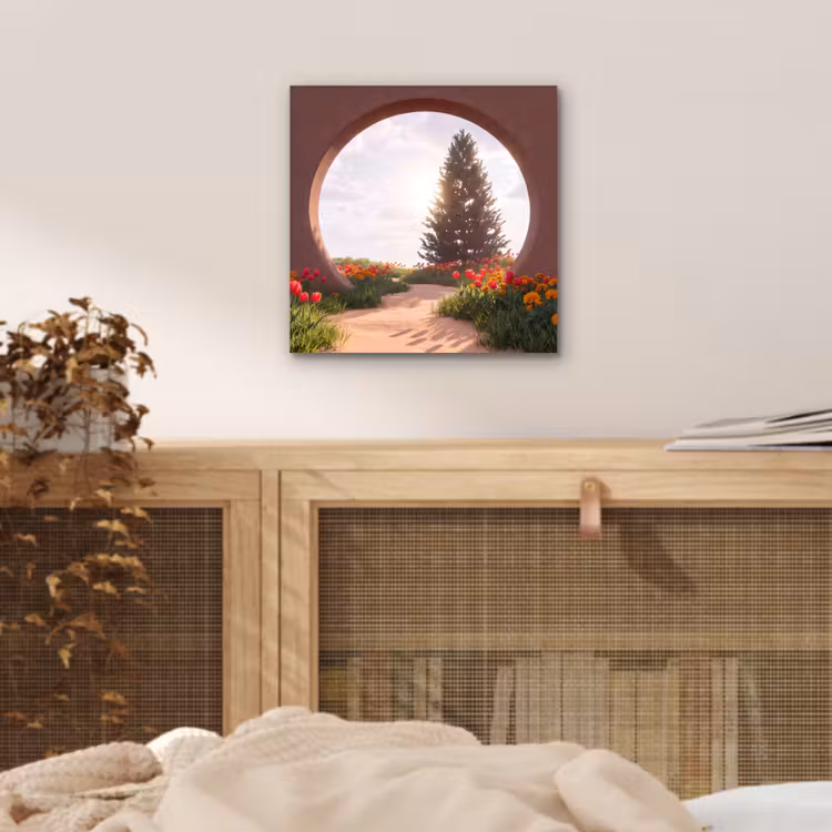 Aluminium schilderij - Pad - Bloemen - Natuur — 4