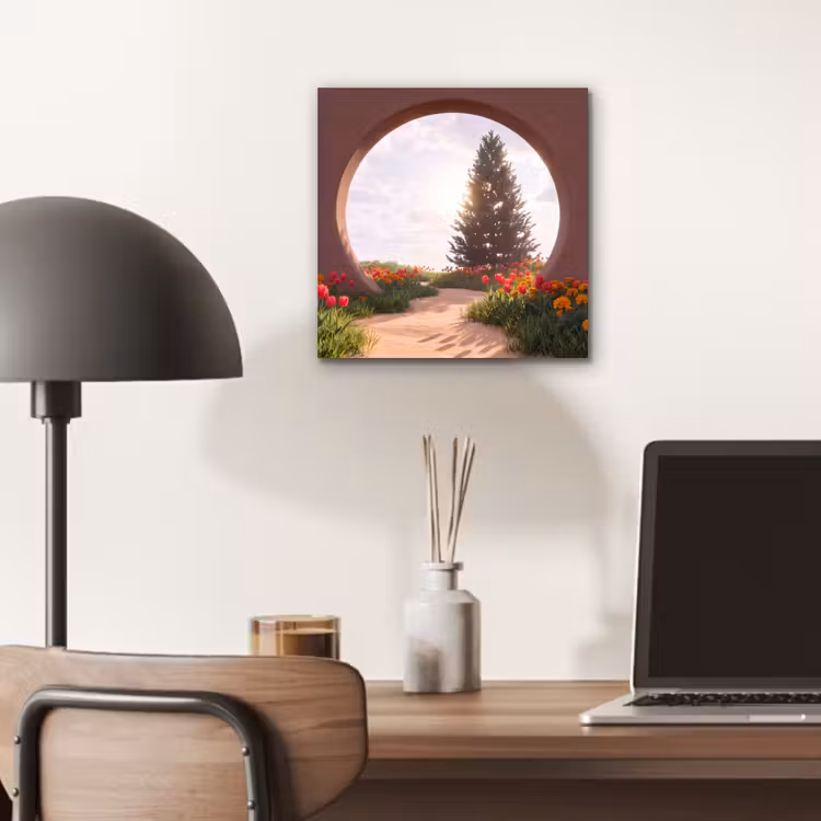 Aluminium schilderij - Pad - Bloemen - Natuur — 6