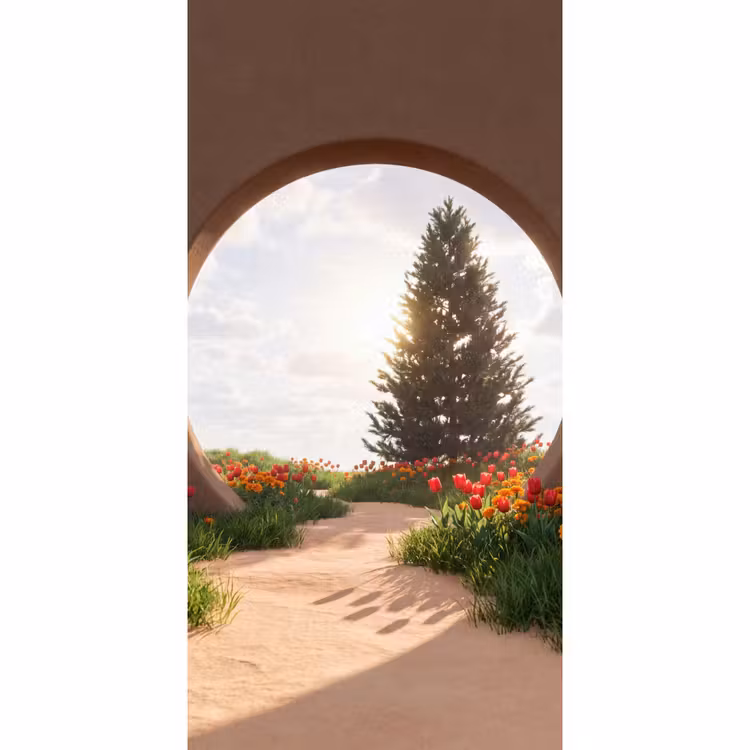 Behang - Pad - Bloemen - Natuur — 2