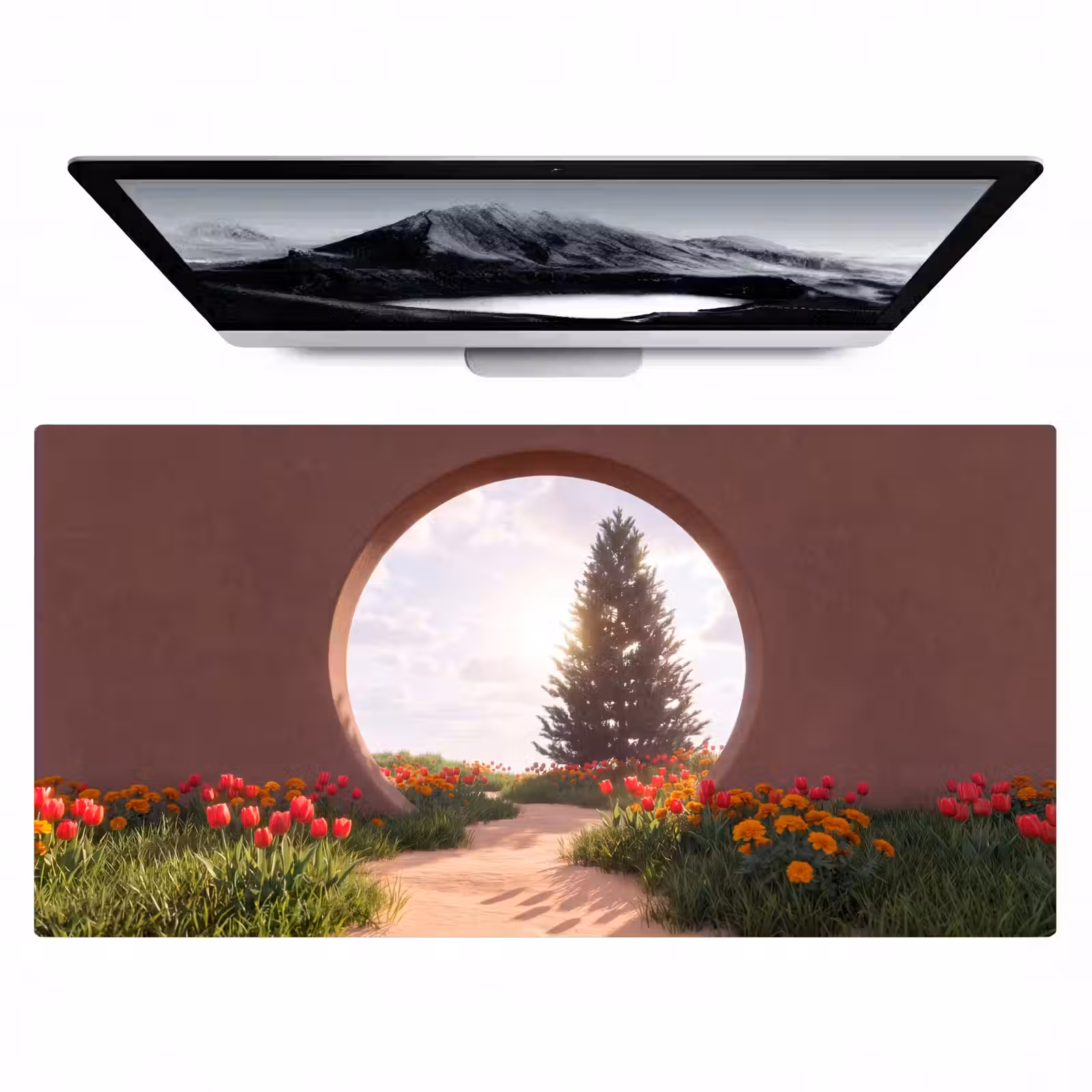 Bureau onderlegger - Pad - Bloemen - Natuur — 1