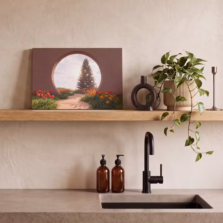 Canvas schilderij - Pad - Bloemen - Natuur — 2