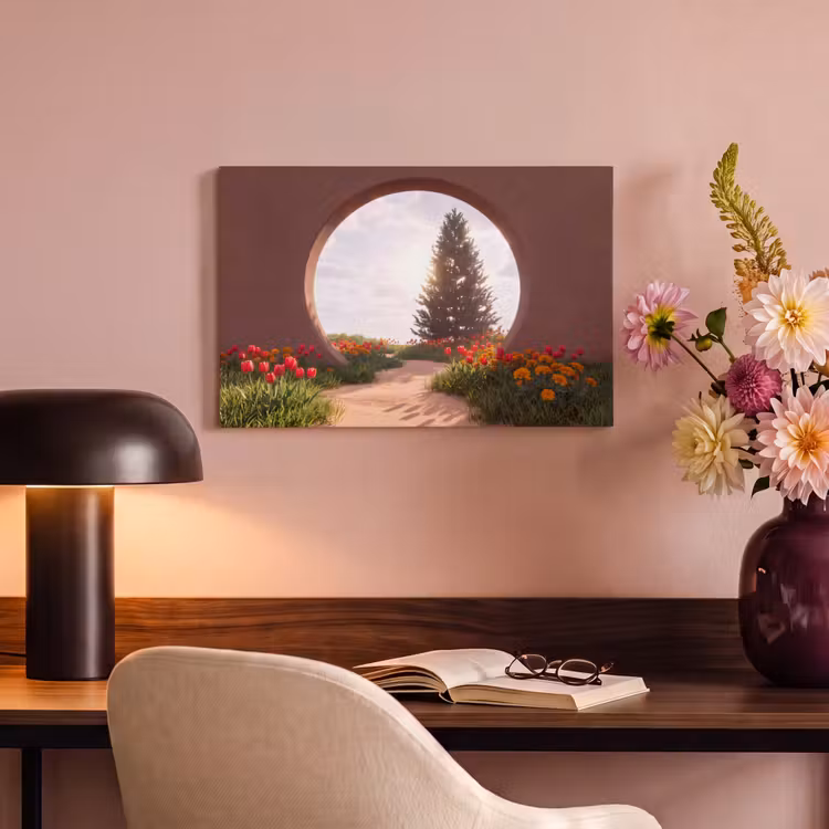 Canvas schilderij - Pad - Bloemen - Natuur — 3