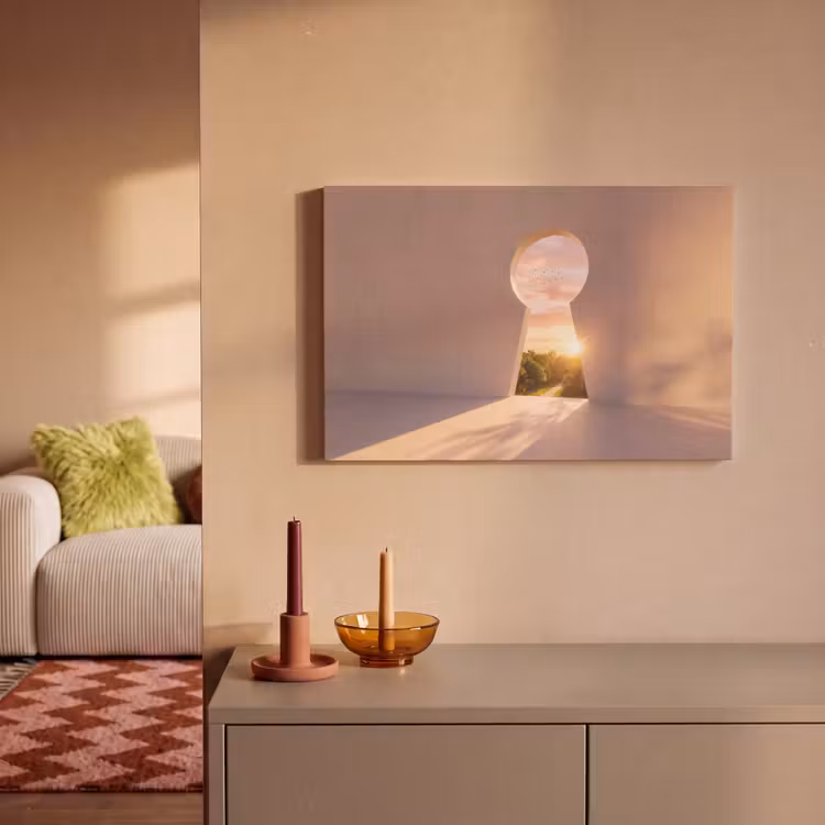 Canvas schilderij - Sleutelgat - Natuur - Zon — 1