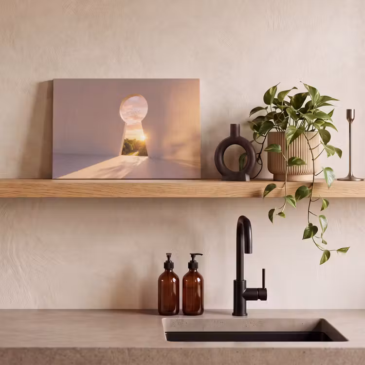 Canvas schilderij - Sleutelgat - Natuur - Zon — 2