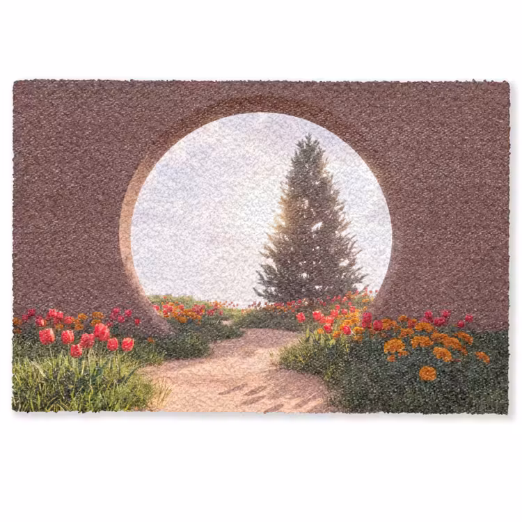 Deurmat - Pad - Bloemen - Natuur — 1