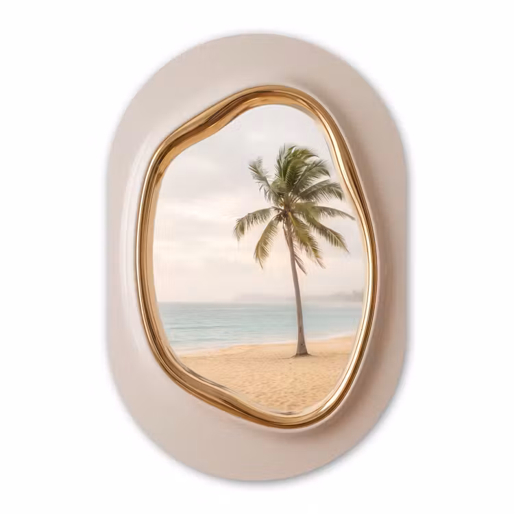 Muurovaal glas - Tropisch - Landschap - Kust — 1
