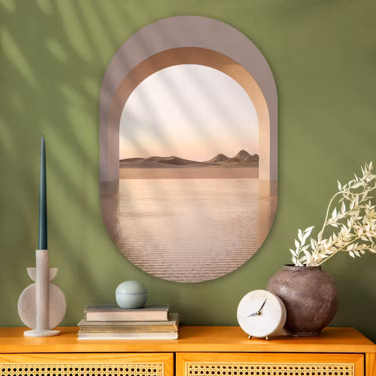 Muurovaal glas - Boog - woestijn - natuur — 2
