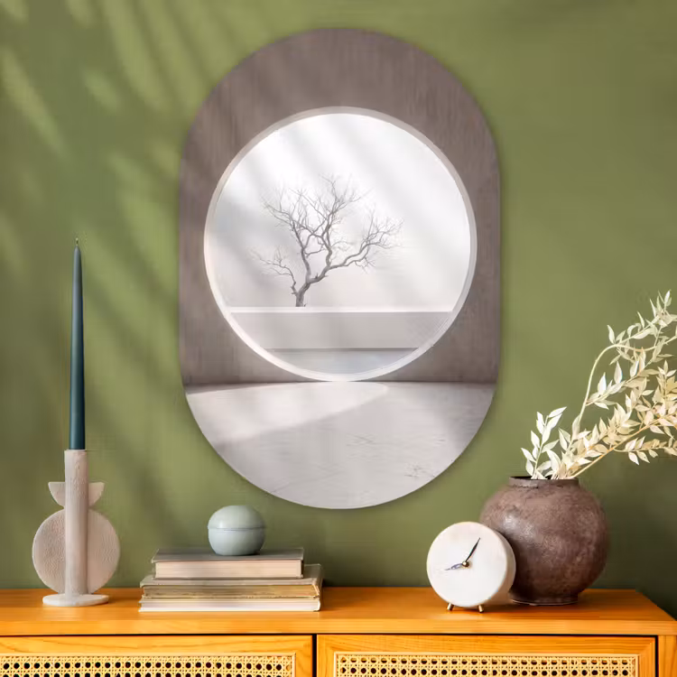 Muurovaal glas - Boom - Cirkel - Modern — 2