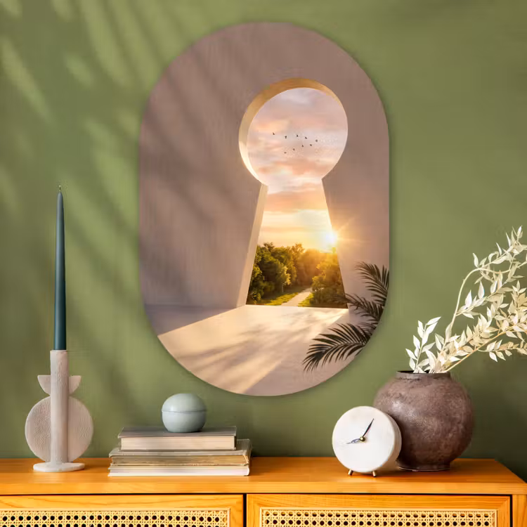 Muurovaal glas - Sleutelgat - Natuur - Zon — 2