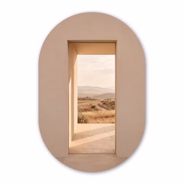 Muurovaal glas - Uitzicht - Natuur - Rust — 1