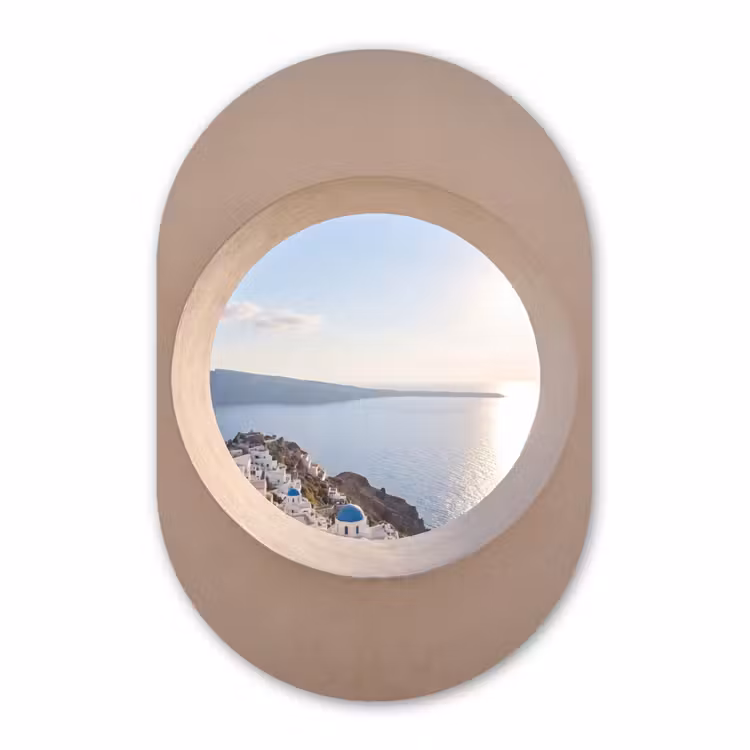 Muurovaal glas - Uitzicht - Zee - Natuur — 1