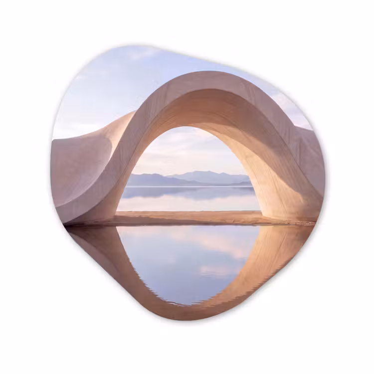Organisch schilderij glas - Boog - Water - Natuur — 1