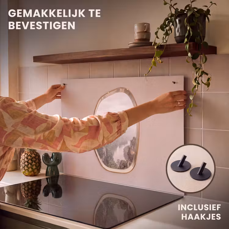 Inductiebeschermer & spatscherm (2in1) - Bergen - Rivier - Natuur — 7