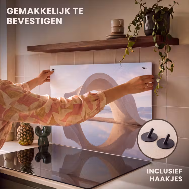 Inductiebeschermer & spatscherm (2in1) - Boog - Water - Natuur — 7