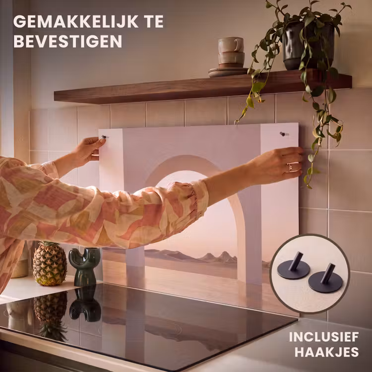 Inductiebeschermer & spatscherm (2in1) - Boog - woestijn - natuur — 7