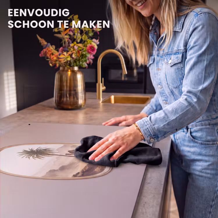 Inductiebeschermer & spatscherm (2in1) - Kameel - Woestijn - Natuur — 5