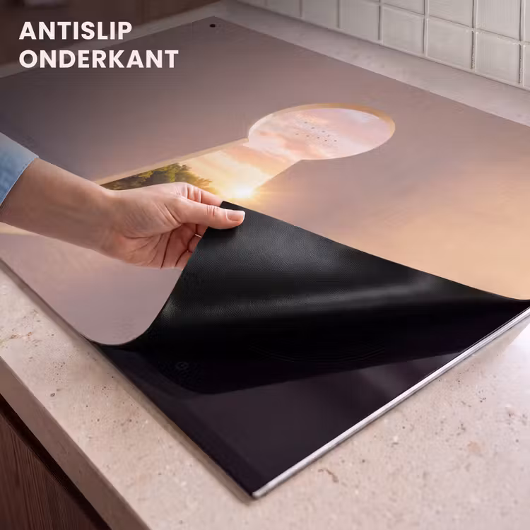 Inductiebeschermer & spatscherm (2in1) - Sleutelgat - Natuur - Zon — 4