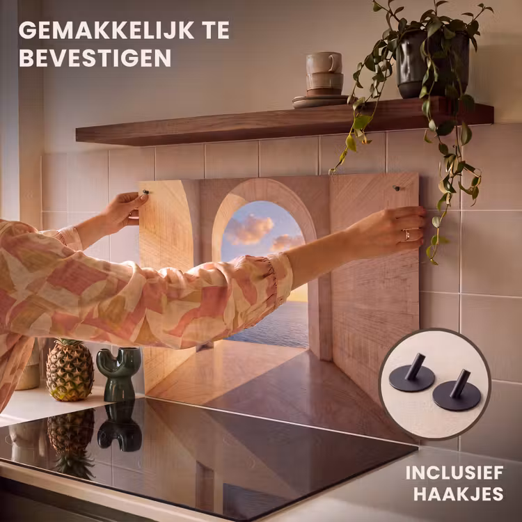 Inductiebeschermer & spatscherm (2in1) - Zee - Landschap - Avond — 7
