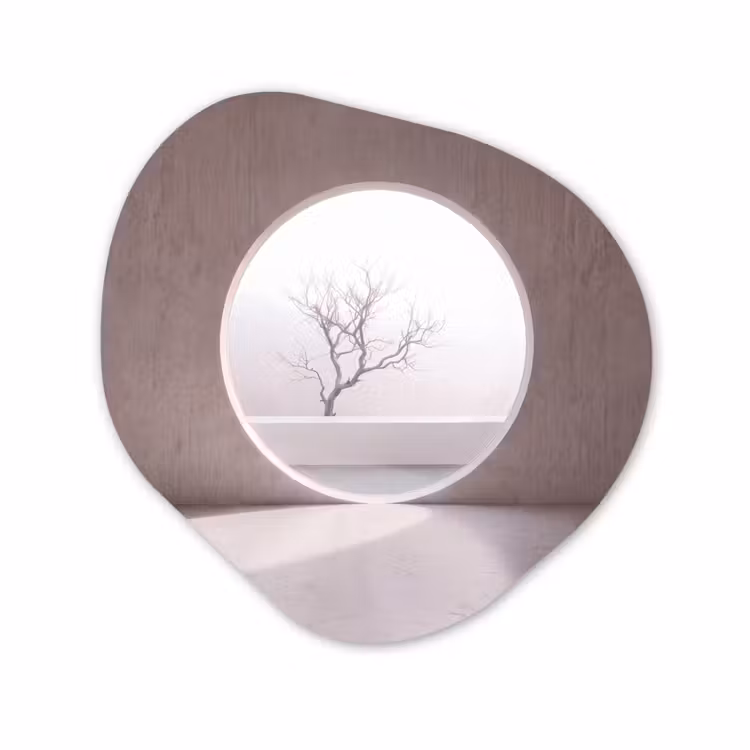 Organisch schilderij glas - Boom - Cirkel - Modern — 1