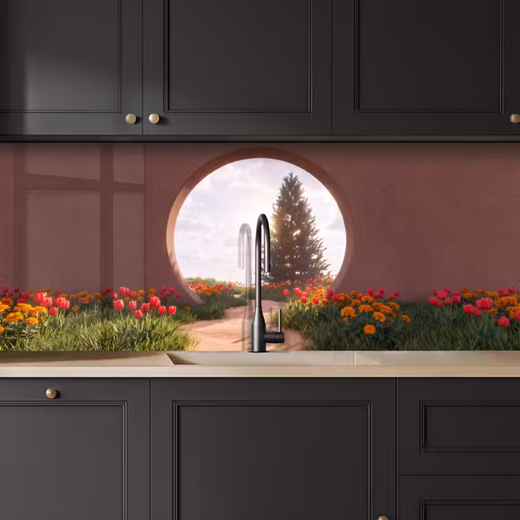 Keuken achterwand - Pad - Bloemen - Natuur — 6