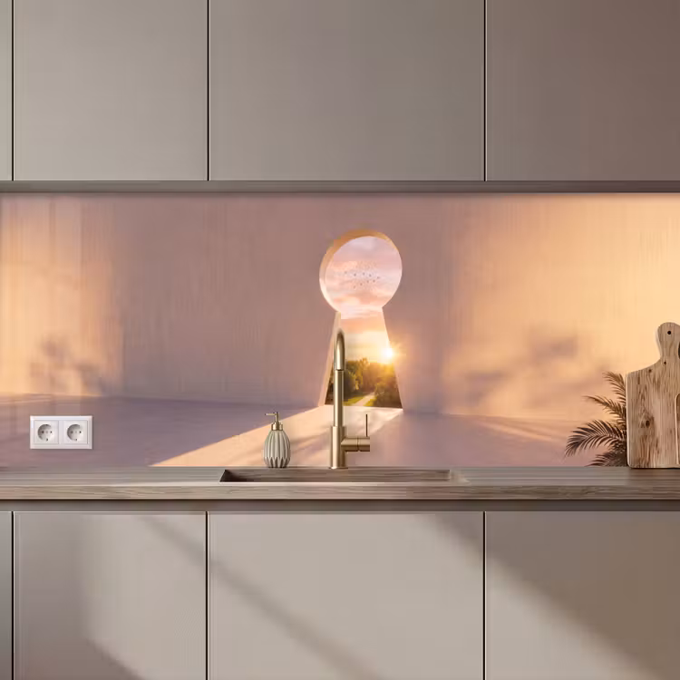 Keuken achterwand - Sleutelgat - Natuur - Zon — 1