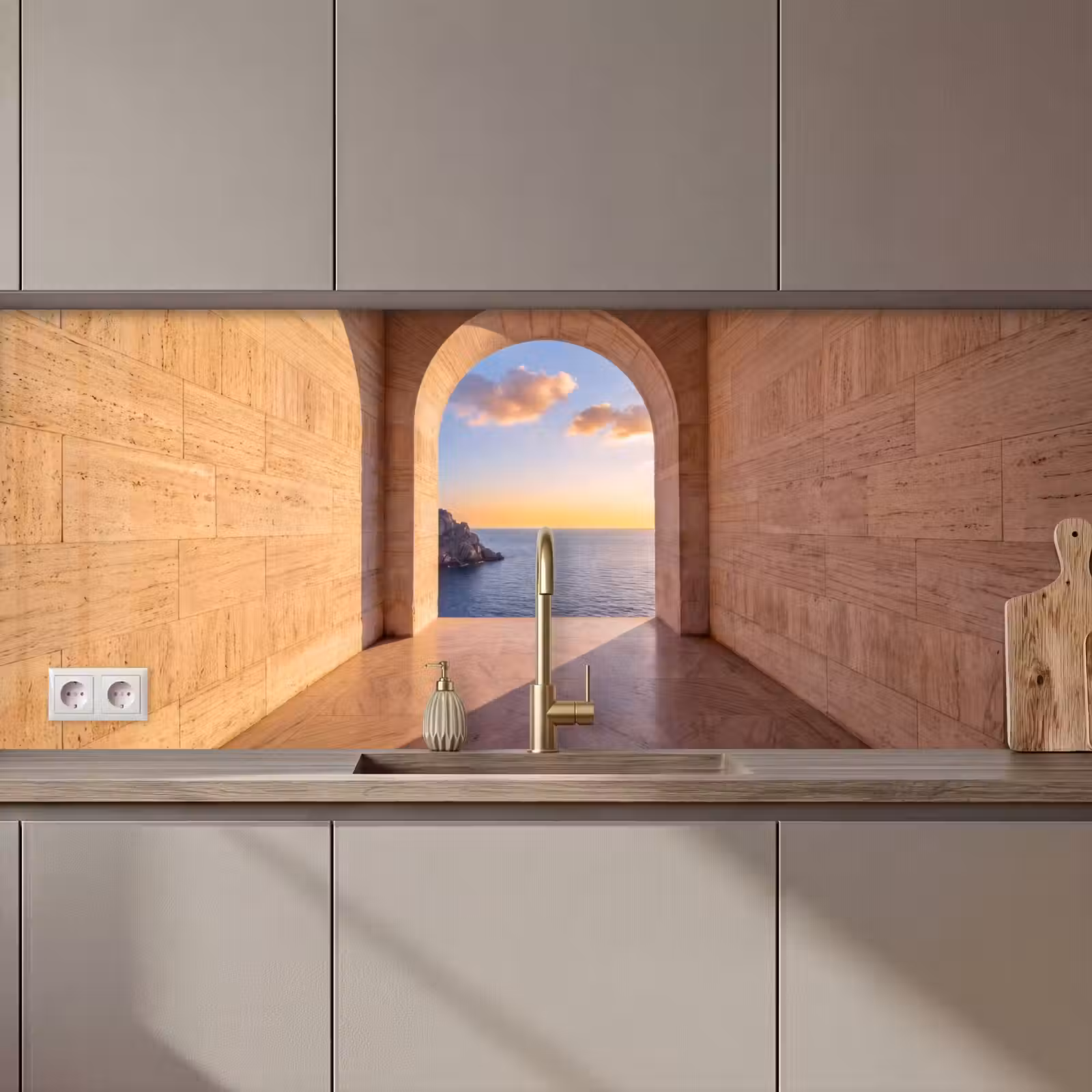 Keuken achterwand - Zee - Landschap - Avond — 1