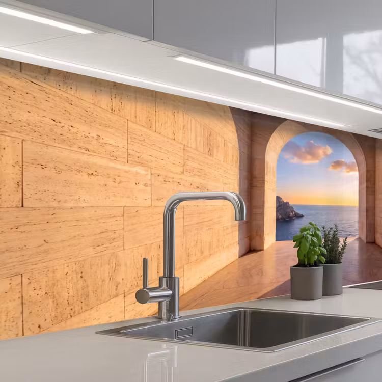 Keuken achterwand - Zee - Landschap - Avond — 2
