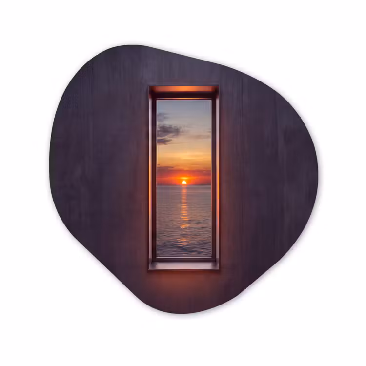 Organisch schilderij aluminium - Zonsondergang - Zee - Natuur — 1