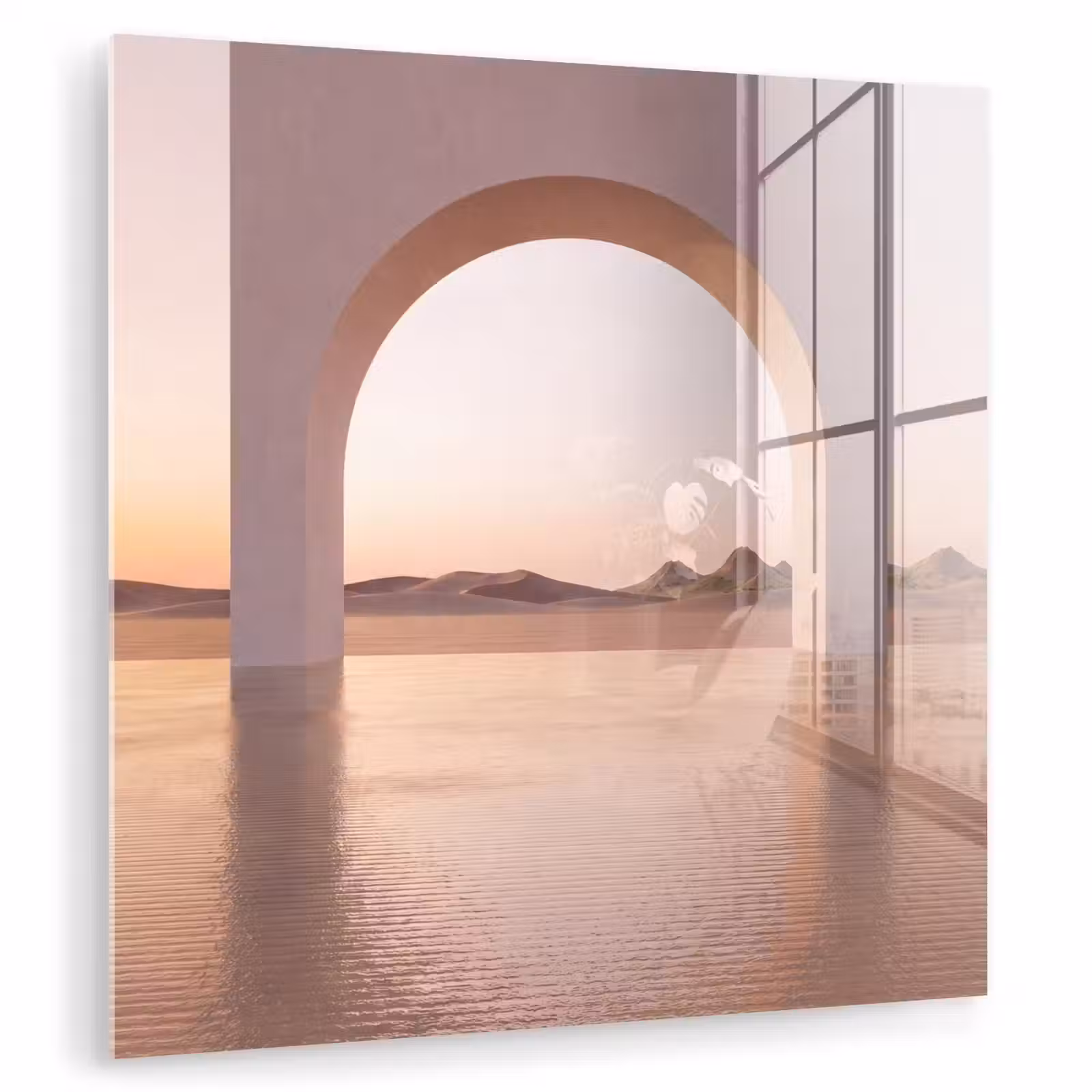 Glas schilderij - Boog - woestijn - natuur — 1
