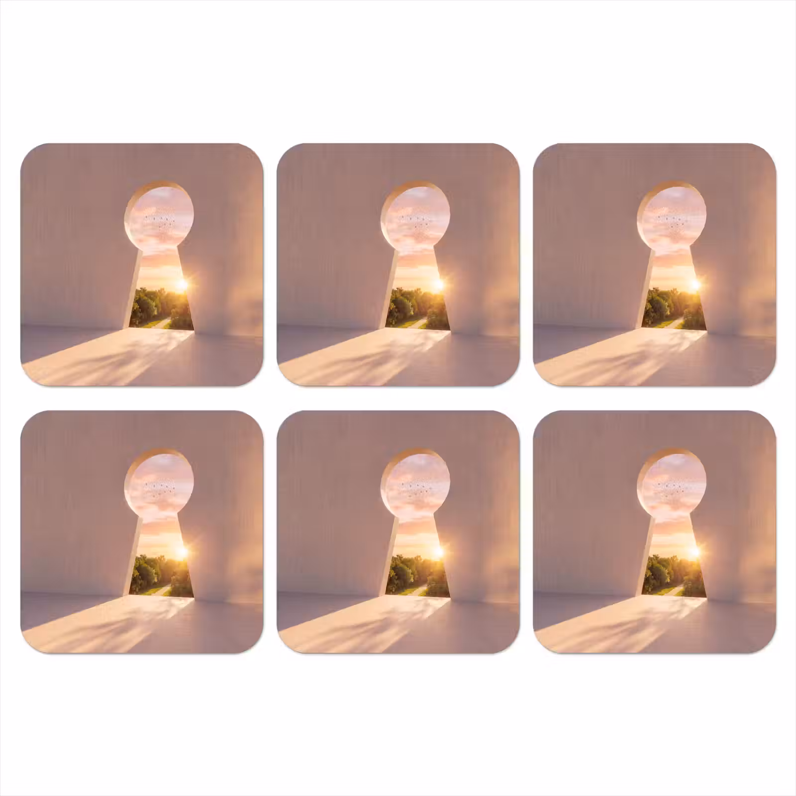 Onderzetter - Sleutelgat - Natuur - Zon — 1