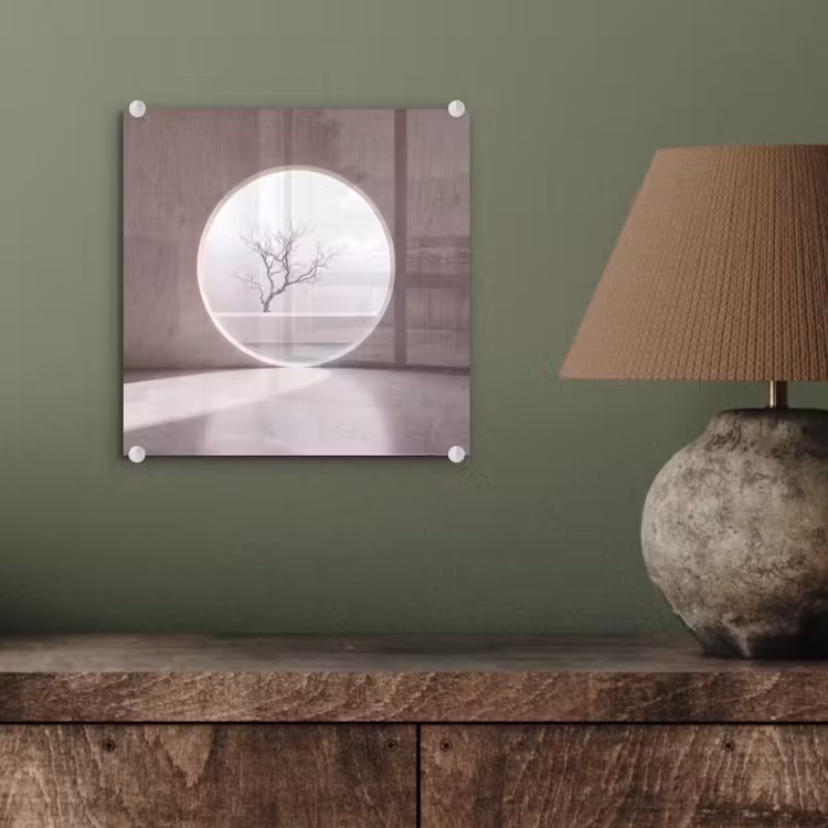 Glas schilderij - Boom - Cirkel - Modern — 4