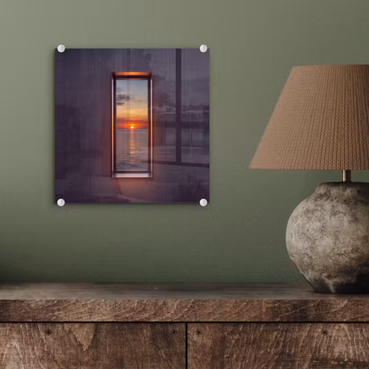 Glas schilderij - Zonsondergang - Zee - Natuur — 4
