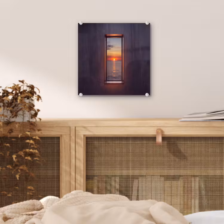 Glas schilderij - Zonsondergang - Zee - Natuur — 5
