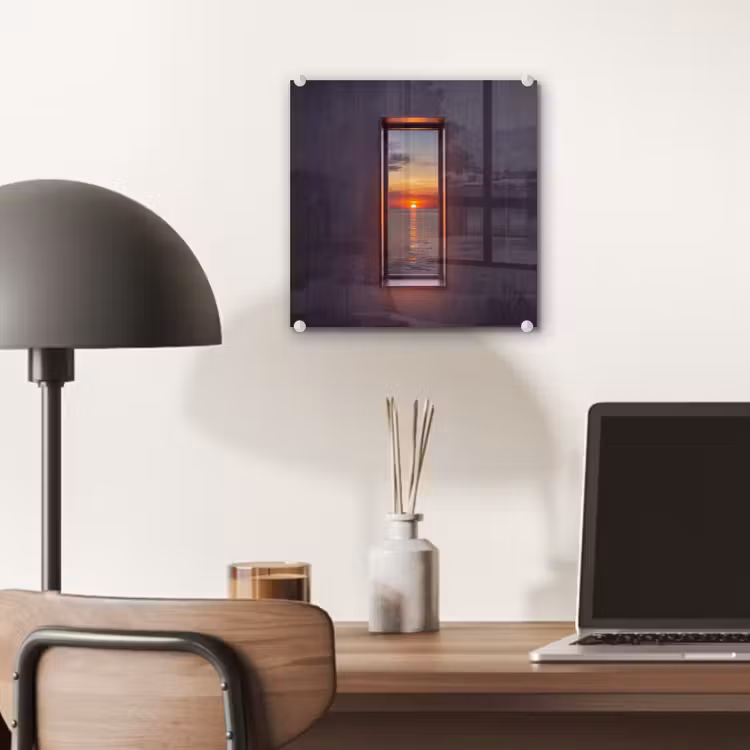 Glas schilderij - Zonsondergang - Zee - Natuur — 7