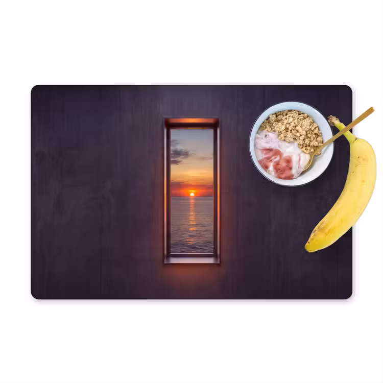 Placemat - 6 stuks - Zonsondergang - Zee - Natuur — 1