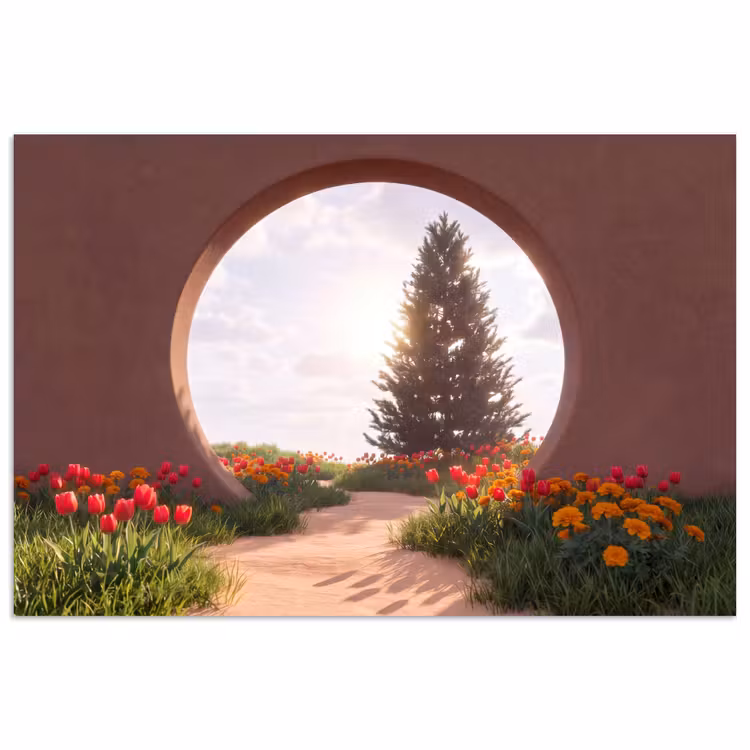 Poster - Pad - Bloemen - Natuur — 1