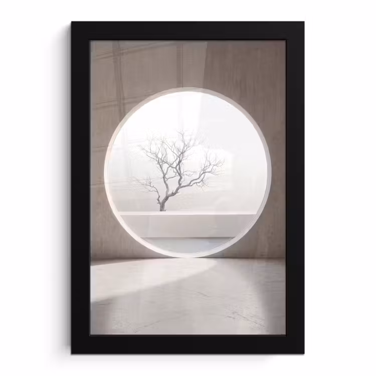 Poster met lijst - Boom - Cirkel - Modern — 1