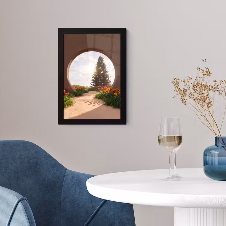 Poster met lijst - Pad - Bloemen - Natuur — 2
