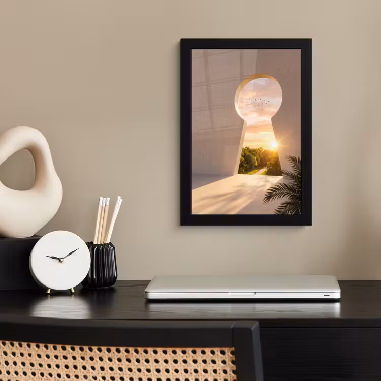 Poster met lijst - Sleutelgat - Natuur - Zon — 3