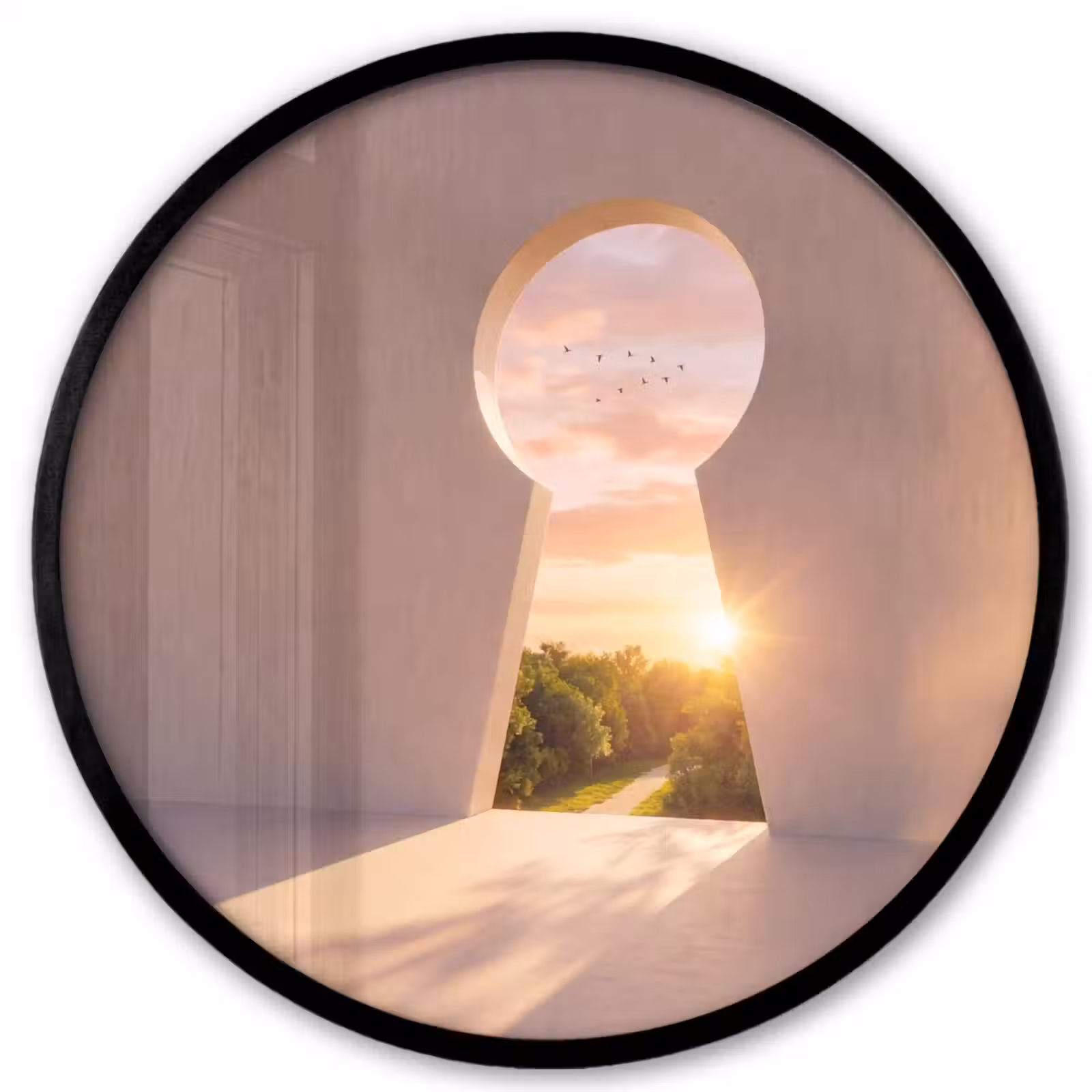 Ronde fotolijst - Sleutelgat - Natuur - Zon — 1