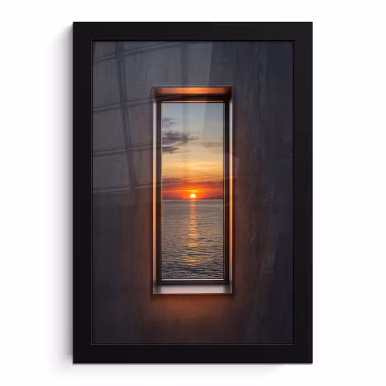 Poster met lijst - Zonsondergang - Zee - Natuur — 1