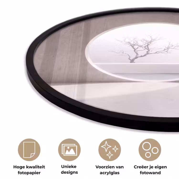 Ronde fotolijst - Boom - Cirkel - Modern — 2