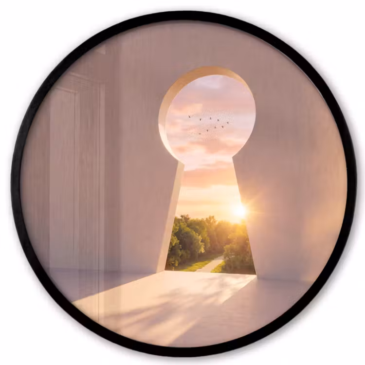 Ronde fotolijst - Sleutelgat - Natuur - Zon — 1