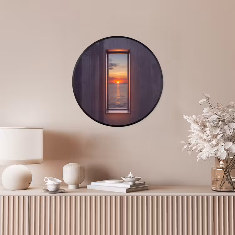 Ronde fotolijst - Zonsondergang - Zee - Natuur — 5